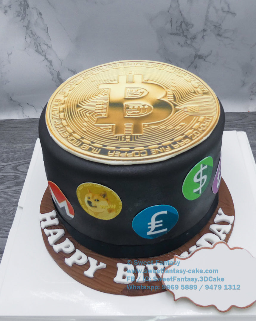 Bitcoin 比特幣電子貨幣造型海綿蛋糕(CP00054) – Sweet Fantasy Cake Shop